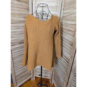 American Eagle Brown Chunky Knit Cropped Sweater Top Womens Size M